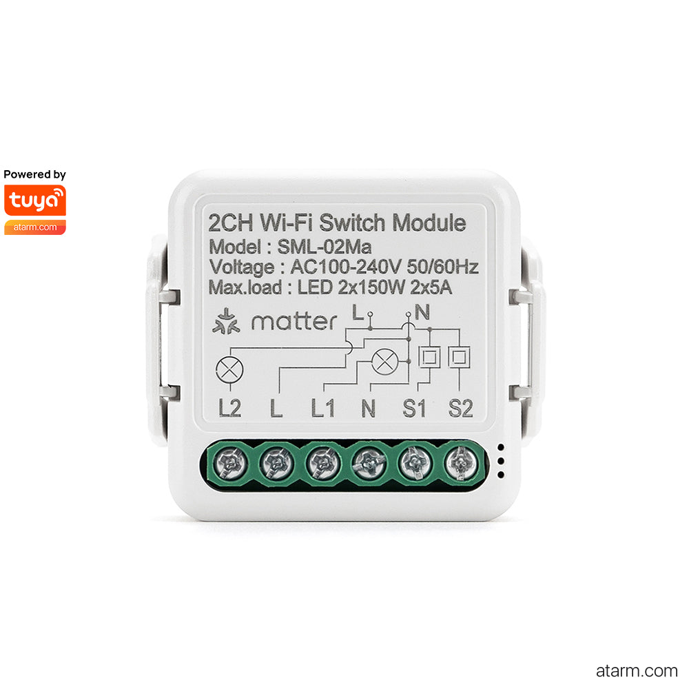 Module d'interrupteur Wi-Fi Matter 2 canaux SML-02Ma