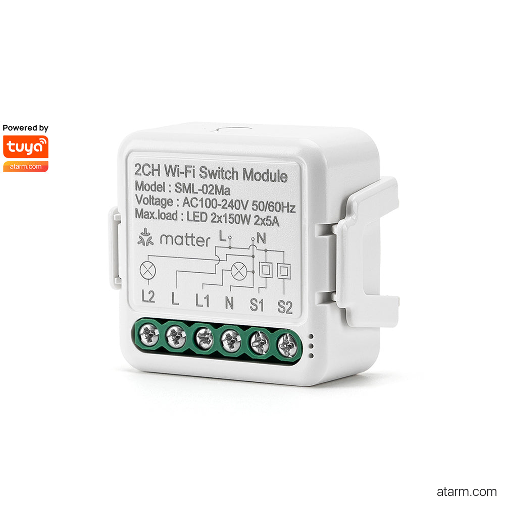 Module d'interrupteur Wi-Fi Matter 2 canaux SML-02Ma