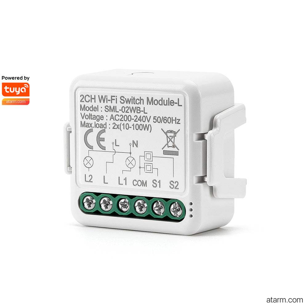 SML-02WB-L Module interrupteur Wi-Fi à 2 canaux sans neutre