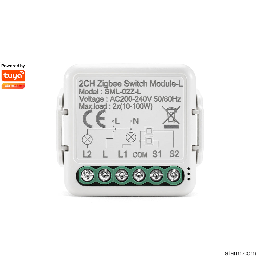 SML-02Z-L Module interrupteur Zigbee 2 canaux sans neutre