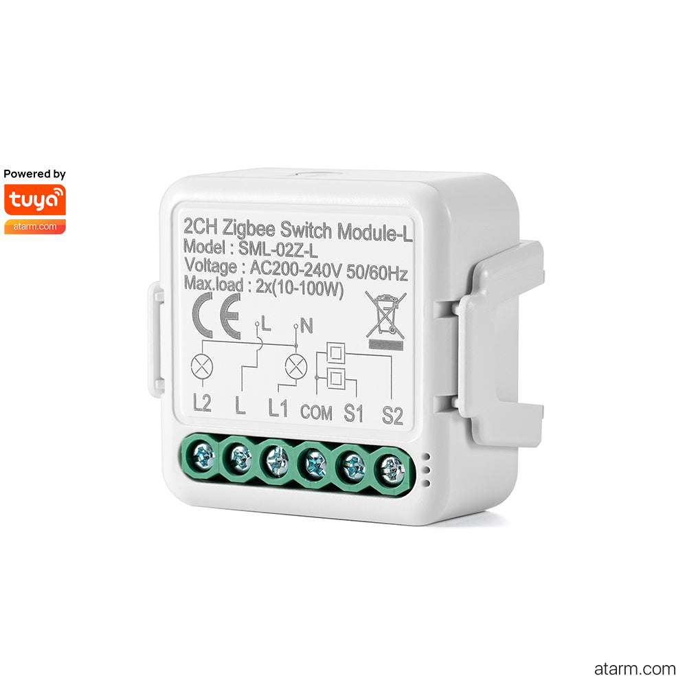 SML-02Z-L Module interrupteur Zigbee 2 canaux sans neutre
