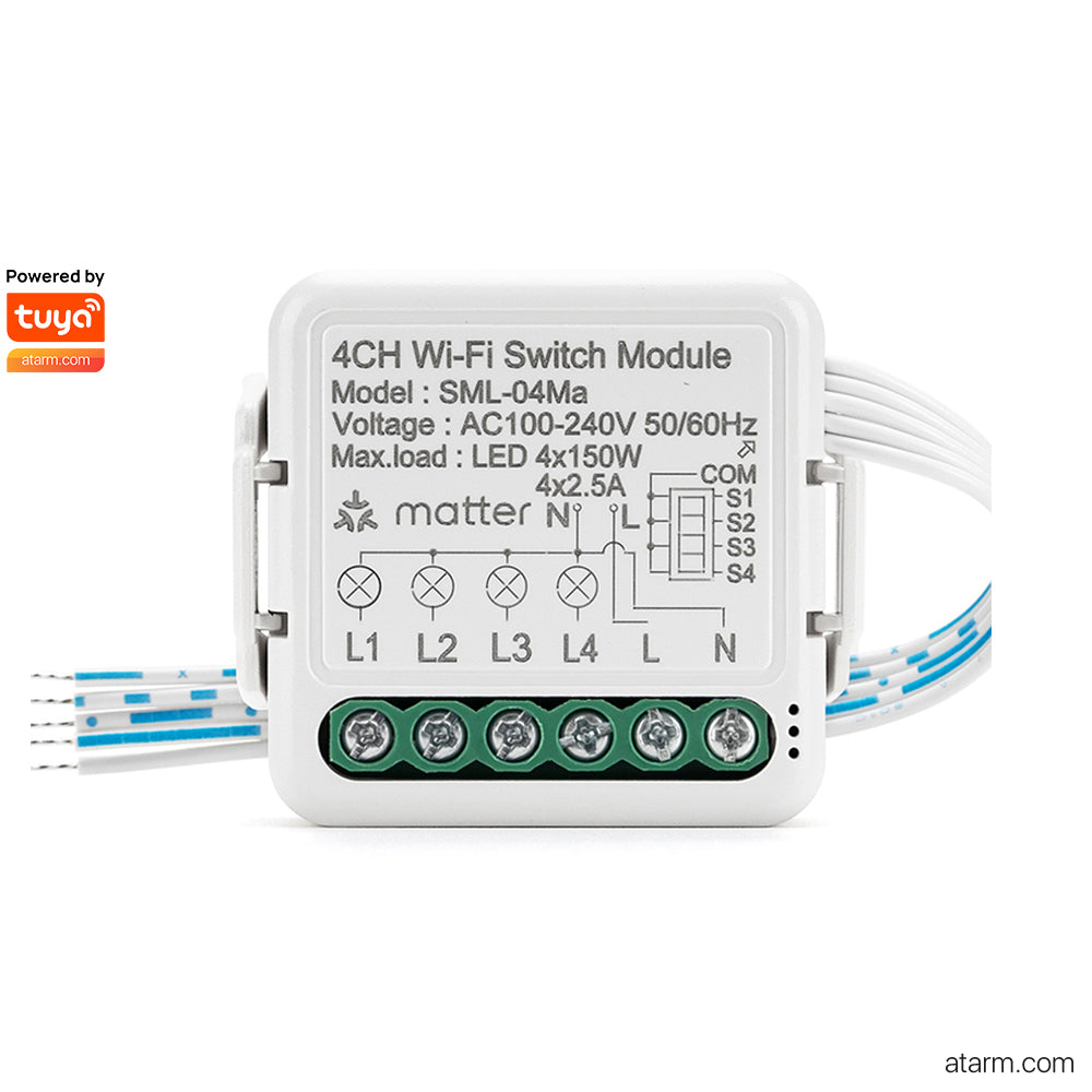 Module de commutateur Wi-Fi Matter 4 canaux SML-04Ma