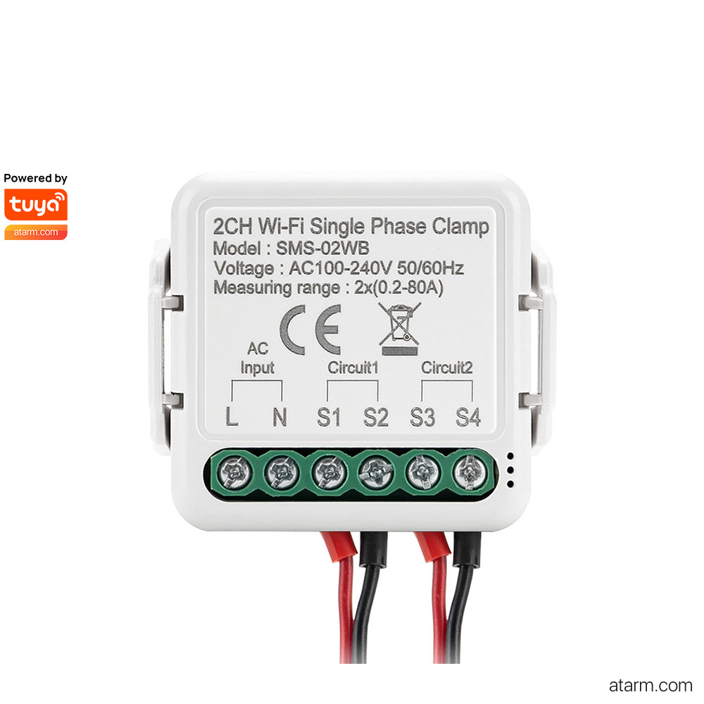 SMS-02WB Pince monophasée Wi-Fi 2 canaux