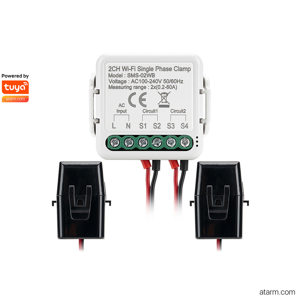 SMS-02WB Pince monophasée Wi-Fi 2 canaux